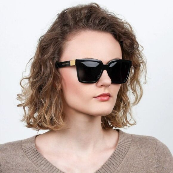 SALE! NEW D&G DG6165  501/87 Black Dark Gray Square Women Sunglasses main image 6